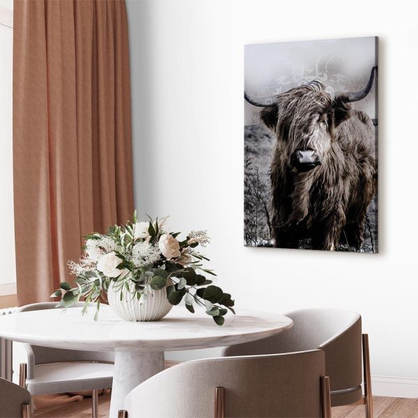 Canvas Print - Highland Cow in Sepia