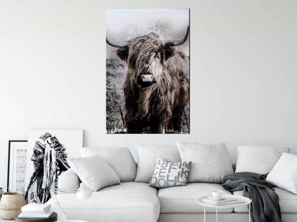 Canvas Print - Highland Cow in Sepia