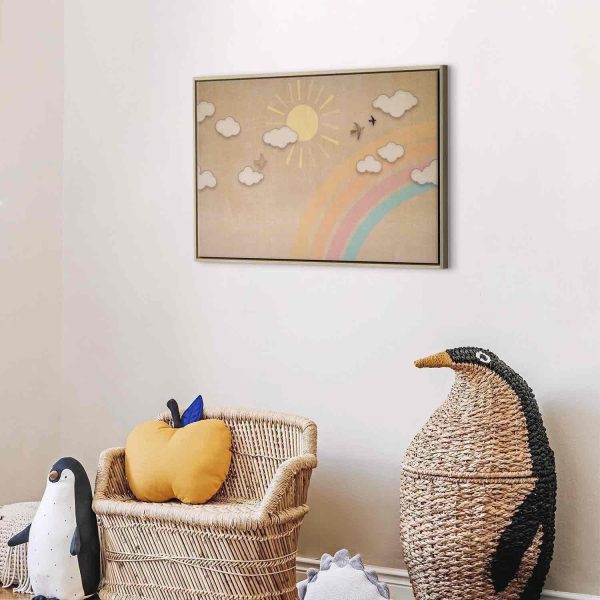 Canvas Print - Holiday Sky - Sunny Day with a Rainbow and Flying Birds - Image 6