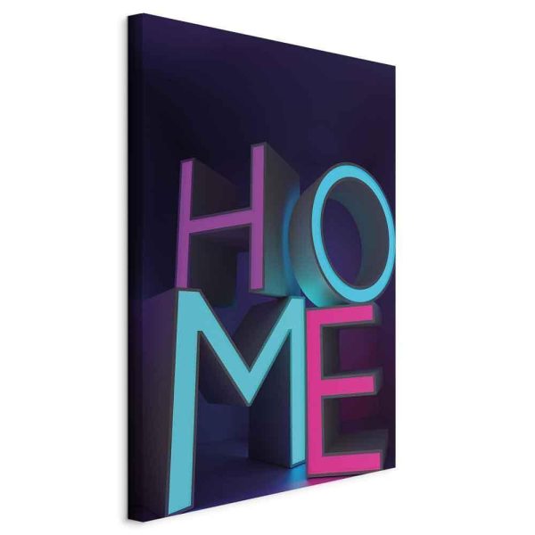 Canvas Print - Home Neon (1 Part) Vertical