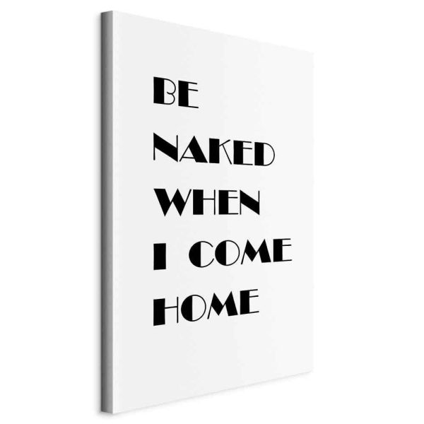 Canvas Print - Homecoming (1-part) - Black and White English Inscriptions