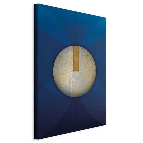 Canvas Print - In the Shadow of Classic Blue (1-part) - Golden Circle in Abstraction