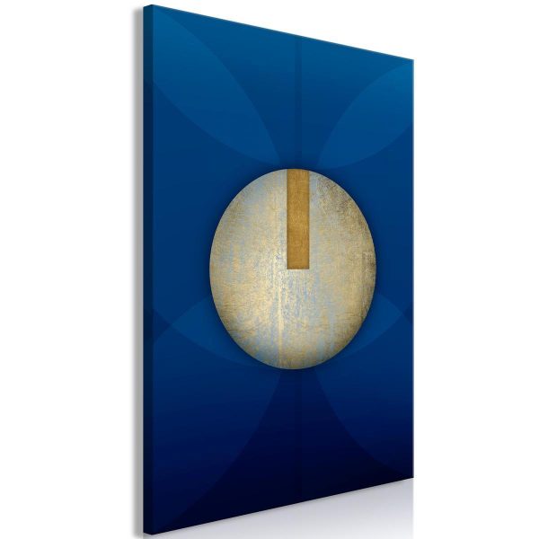 Canvas Print - In the Shadow of Classic Blue (1-part) - Golden Circle in Abstraction
