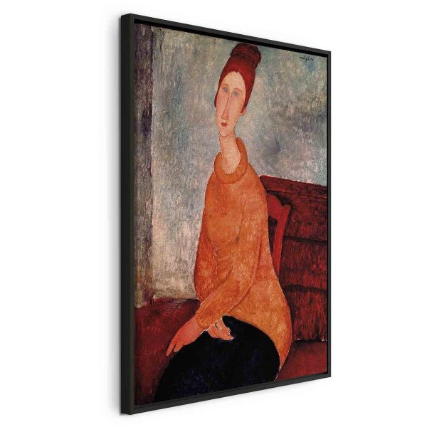 Canvas Print - Jeanne Hebuterne in a Yellow Sweater