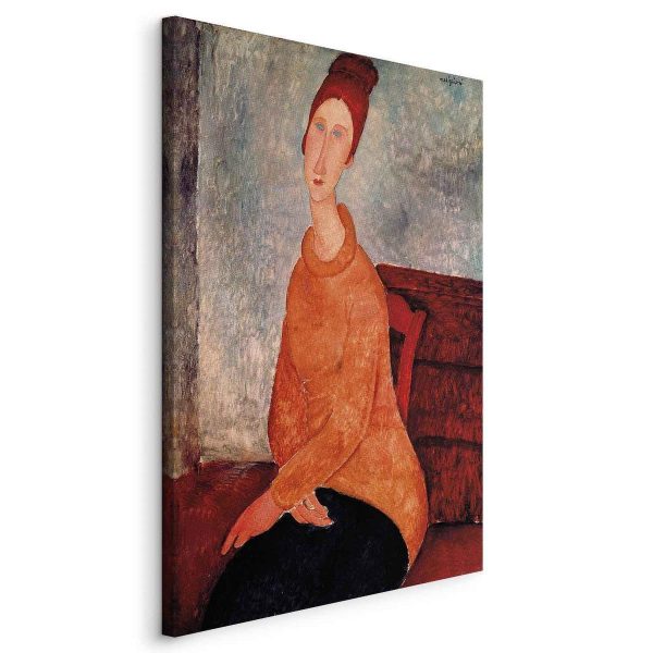 Canvas Print - Jeanne Hebuterne in a Yellow Sweater