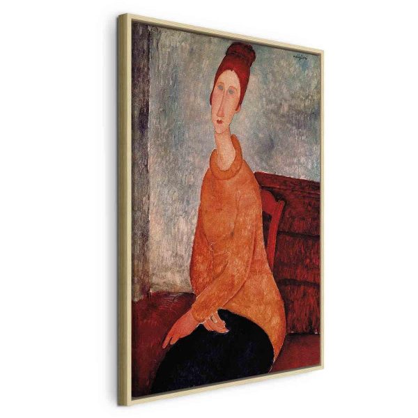 Canvas Print - Jeanne Hebuterne in a Yellow Sweater