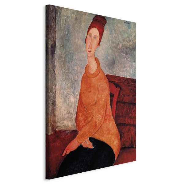 Canvas Print - Jeanne Hebuterne in a Yellow Sweater