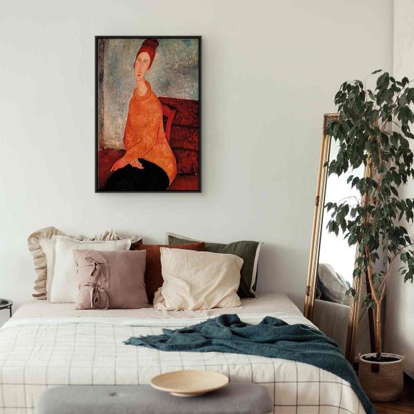 Canvas Print - Jeanne Hebuterne in a Yellow Sweater