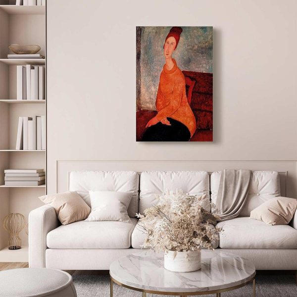 Canvas Print - Jeanne Hebuterne in a Yellow Sweater
