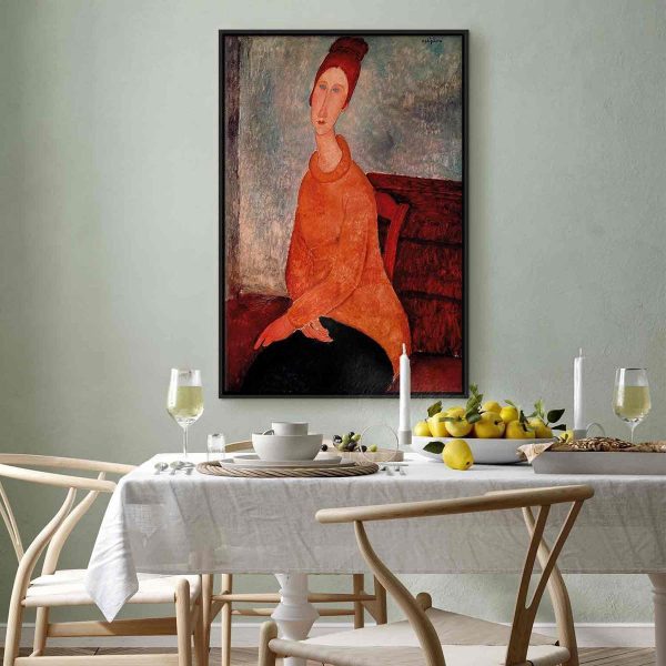 Canvas Print - Jeanne Hebuterne in a Yellow Sweater