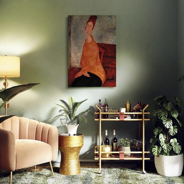 Canvas Print - Jeanne Hebuterne in a Yellow Sweater