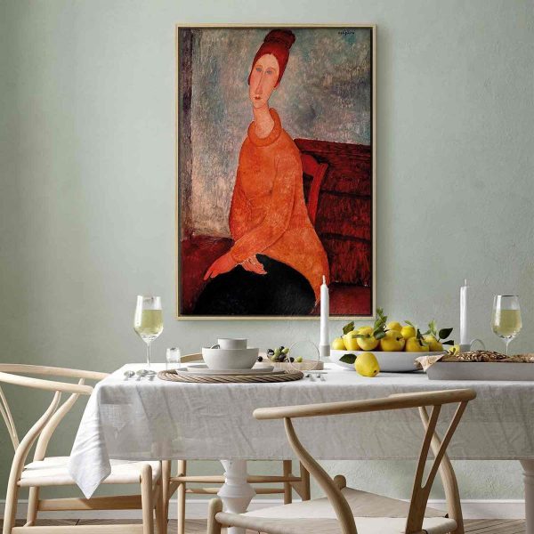 Canvas Print - Jeanne Hebuterne in a Yellow Sweater