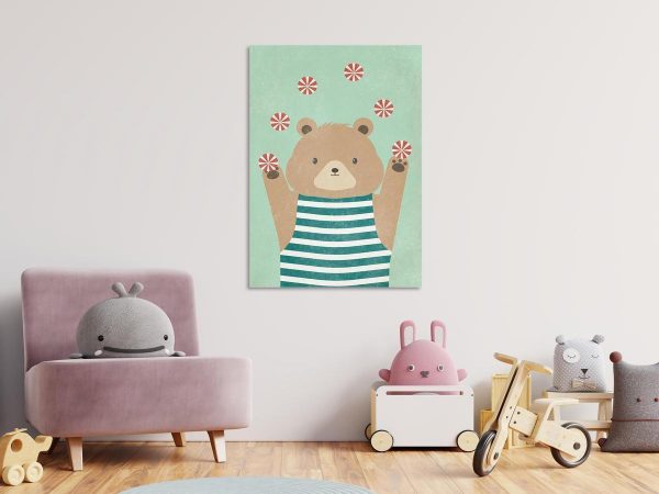 Canvas Print - Juggling Bear (1 Part) Vertical