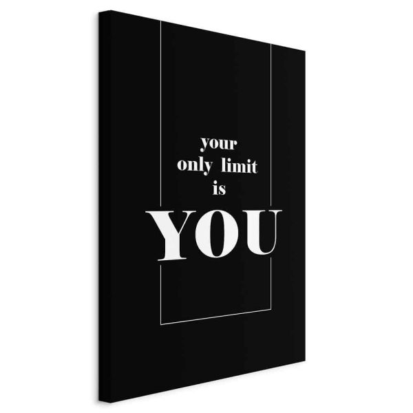 Canvas Print - Key to Success (1-part) - Black and White English Inscriptions