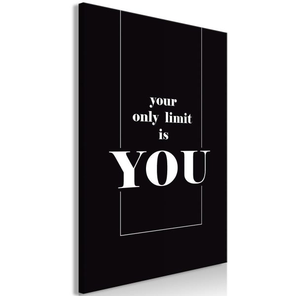 Canvas Print - Key to Success (1-part) - Black and White English Inscriptions