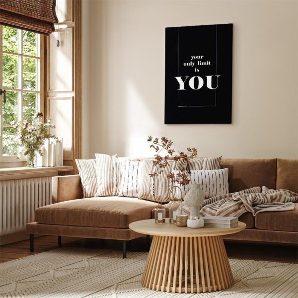 Canvas Print - Key to Success (1-part) - Black and White English Inscriptions