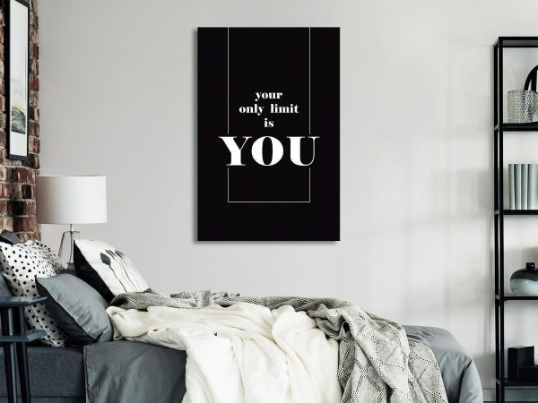 Canvas Print - Key to Success (1-part) - Black and White English Inscriptions