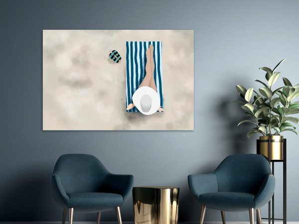 Canvas Print - Lady on the Beach (1 Part) Wide