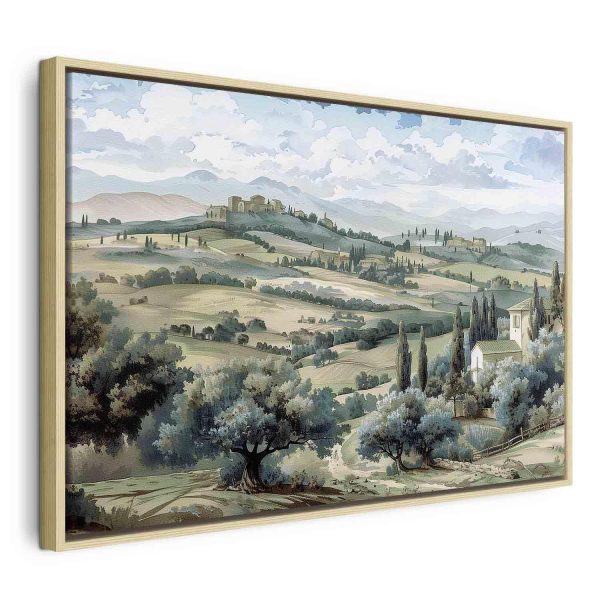 Canvas Print - Landscape with Green Fields and Trees Tuscan Sunny View - Image 3