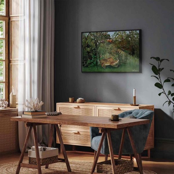 Canvas Print - Le Lion ayant faim se jette sur l'Antilope (Henri Rousseau)