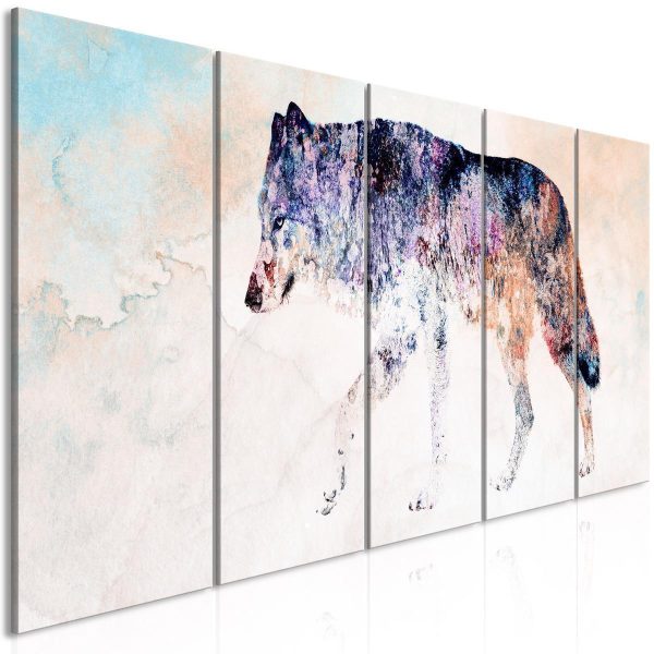 Canvas Print - Lonely Wolf (5 Parts) Narrow