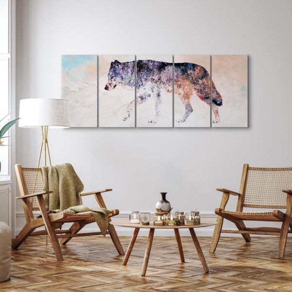 Canvas Print - Lonely Wolf (5 Parts) Narrow
