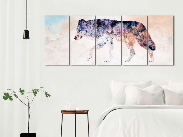 Canvas Print - Lonely Wolf (5 Parts) Narrow