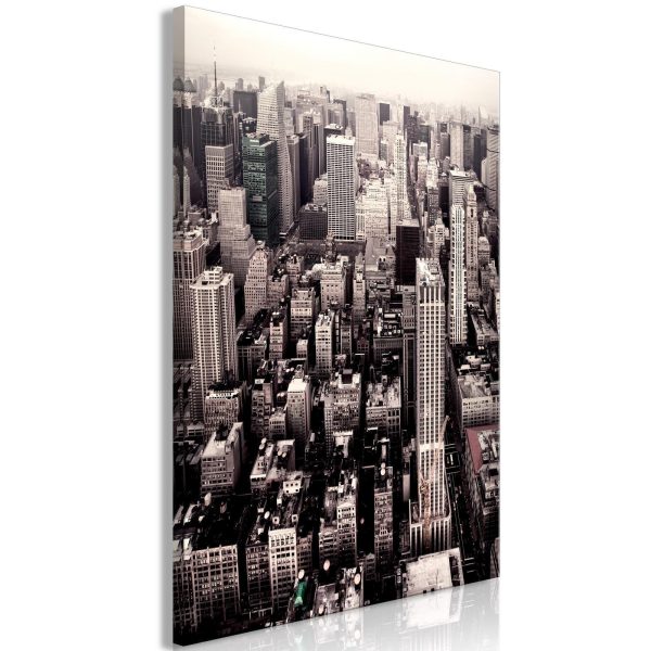 Canvas Print - Manhattan In Sepia (1 Part) Vertical
