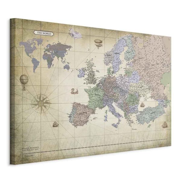 Canvas Print - Map of Europe (1 Part) Wide