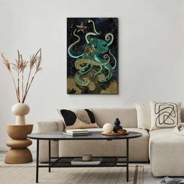Canvas Print - Marble Octopus (1 Part) Vertical