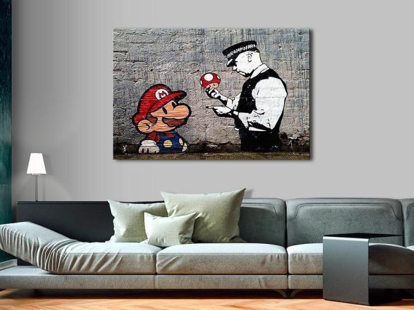 Canvas Print - Mario and Cop by Banksy - Image 4