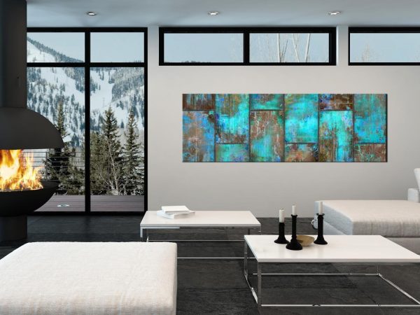 Canvas Print - Metal Mosaic: Blue - Image 4