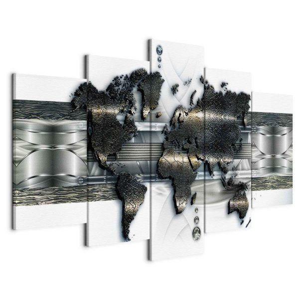Canvas Print - Metal World Map
