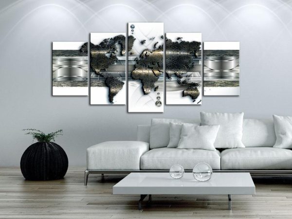 Canvas Print - Metal World Map