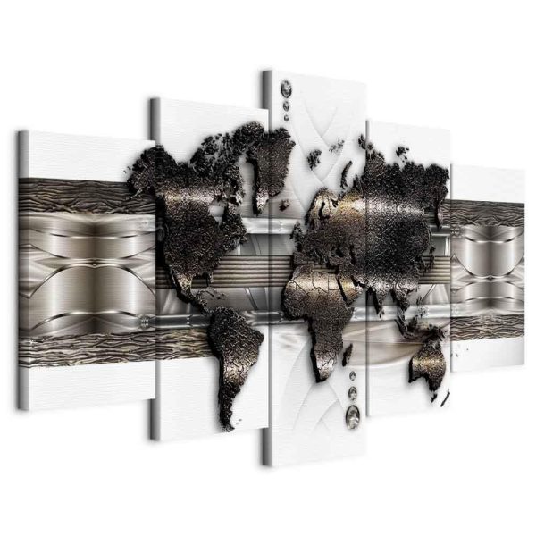 Canvas Print - Metal World Map II