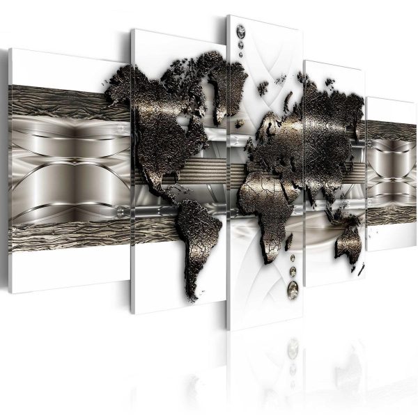 Canvas Print - Metal World Map II