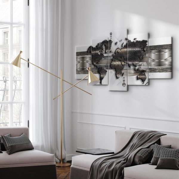 Canvas Print - Metal World Map II