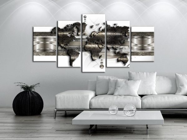 Canvas Print - Metal World Map II