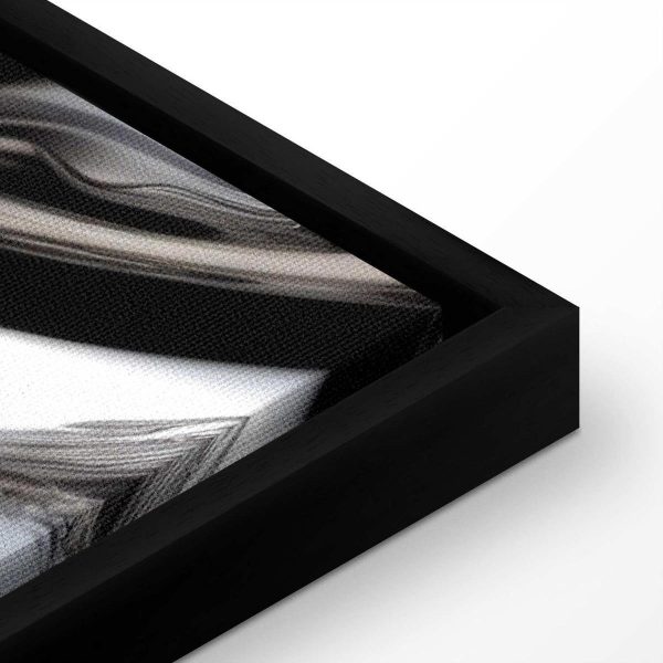 Canvas Print - Metallic Fluidity - Abstract Silver Forms on a Mint-Purple Background