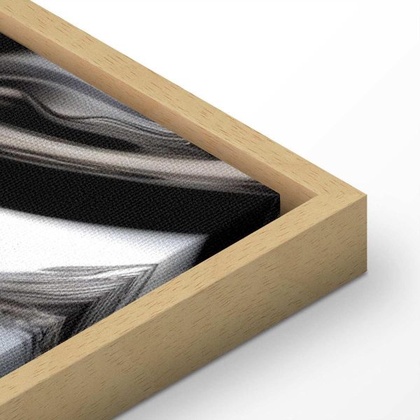 Canvas Print - Metallic Fluidity - Abstract Silver Forms on a Mint-Purple Background