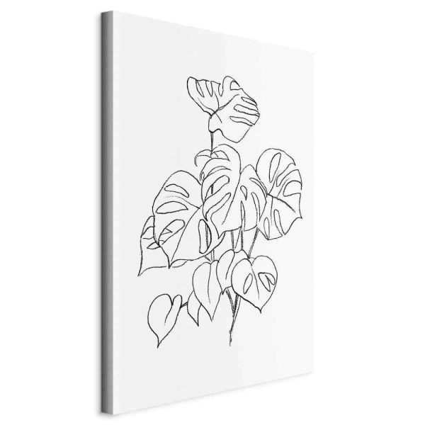 Canvas Print - Monochrome Monstera (1 Part) Vertical