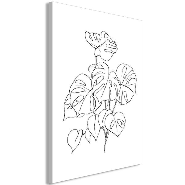 Canvas Print - Monochrome Monstera (1 Part) Vertical
