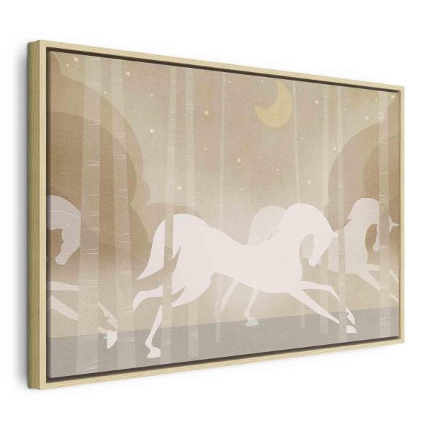 Canvas Print - Moon Horses - Horses Galloping Among Trees on a Starry Night - Image 3