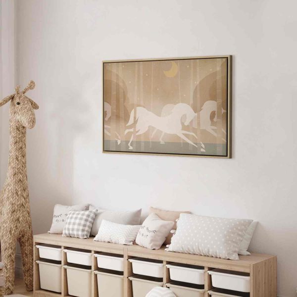 Canvas Print - Moon Horses - Horses Galloping Among Trees on a Starry Night - Image 11