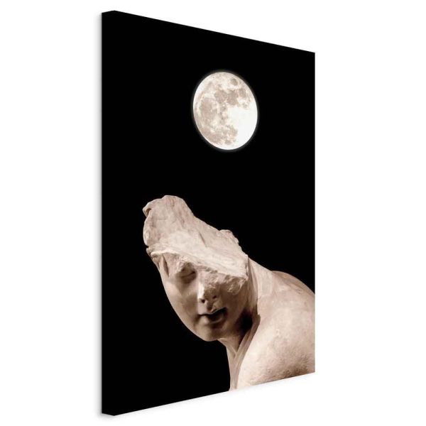 Canvas Print - Moon and Statue (1 Part) Vertical