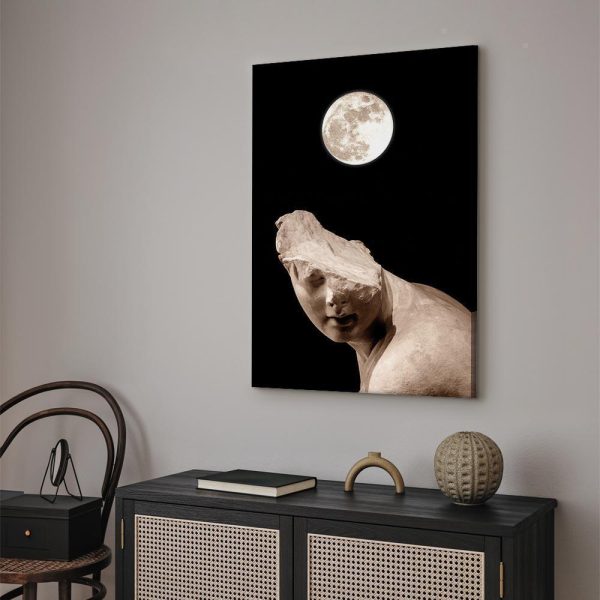 Canvas Print - Moon and Statue (1 Part) Vertical