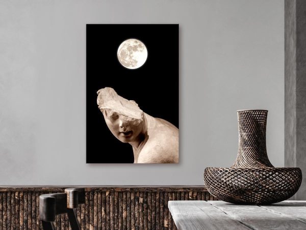 Canvas Print - Moon and Statue (1 Part) Vertical