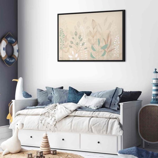 Canvas Print - Morning in the Meadow - Various Pastel Plants on a Beige Background - Image 4