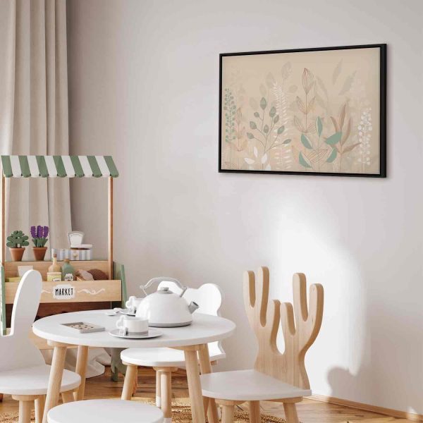 Canvas Print - Morning in the Meadow - Various Pastel Plants on a Beige Background - Image 6