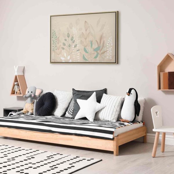 Canvas Print - Morning in the Meadow - Various Pastel Plants on a Beige Background - Image 12